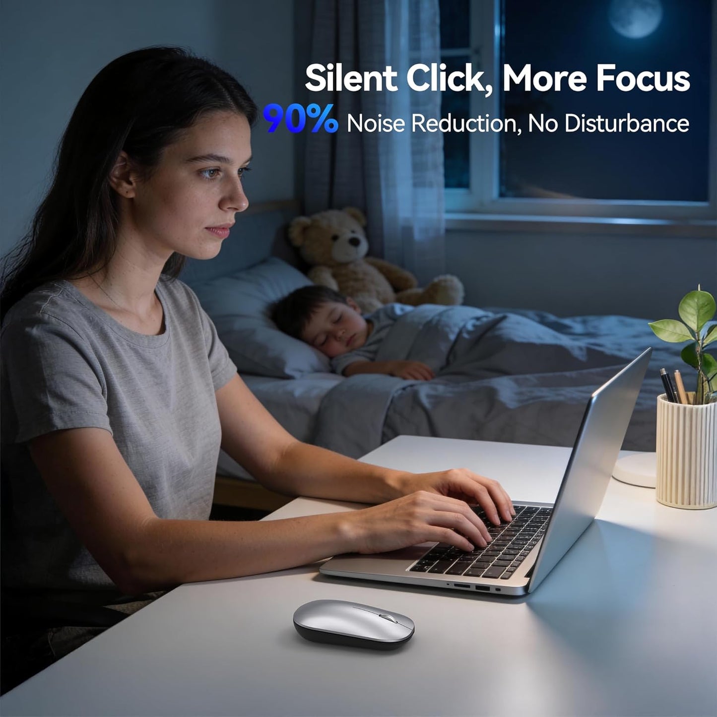 Wireless Mouse Bluetooth 5.0 3.0 2.4G Rechargeable Adjustable DPI