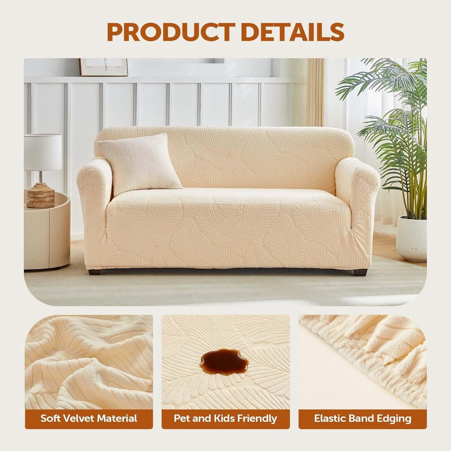 Tokokimo 100% Waterproof 2-Seater Sofa Cover Stretch Non-Slip