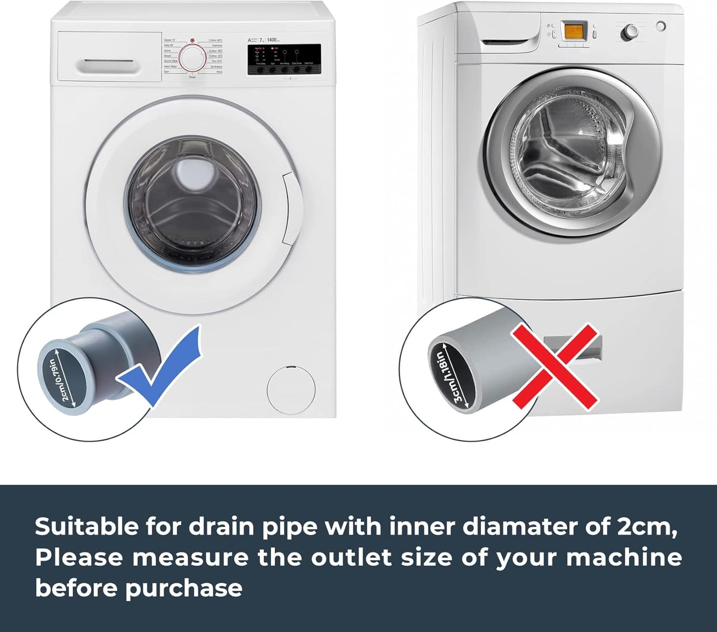 Universal Washing Machine Dishwasher Drain Hose Extension Kit 2.5m