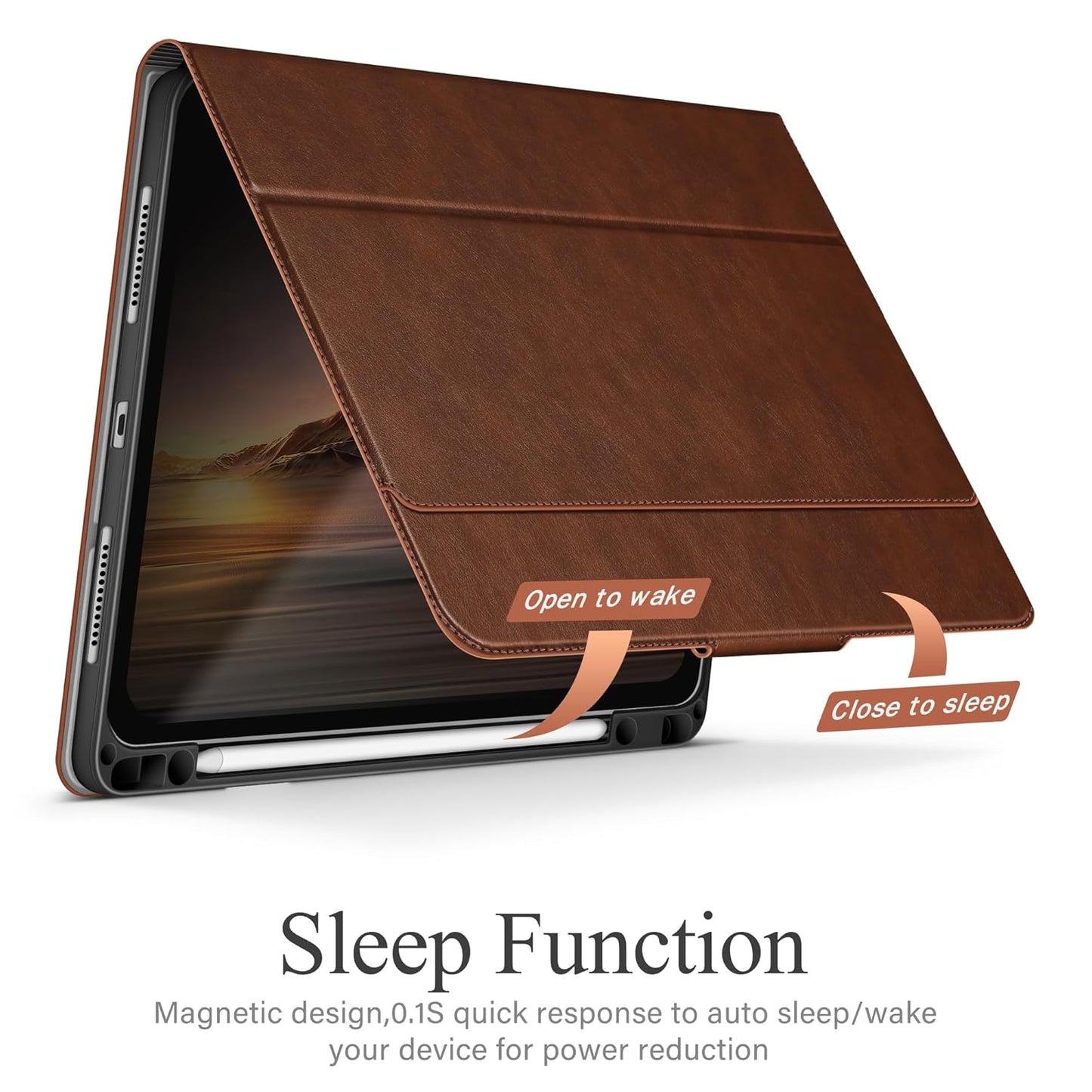 iPad Air 13" 2024 M2 Case with Pencil Holder Stand Magnetic Cover