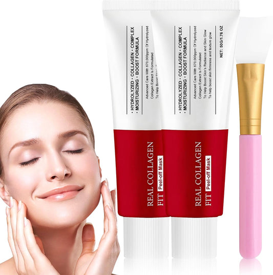 LuGirlre Collagen Peel‑Off Face Mask 2‑Pack – Hydrating & Firming “Glass Skin”