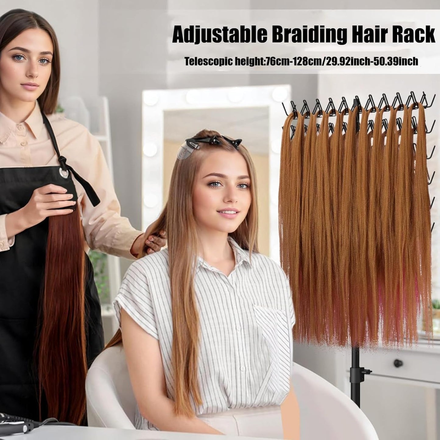 Adjustable Hair Braiding Rack with 144 Pegs – Professional Double-Sided Styling