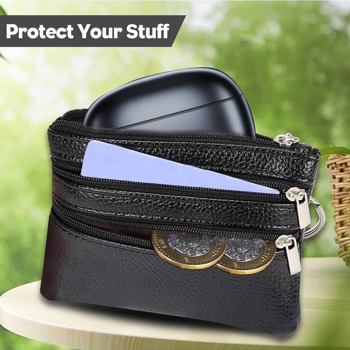 Small Leather Women’s Wallet Mini Coin Purse Card Holder Compact Pouch