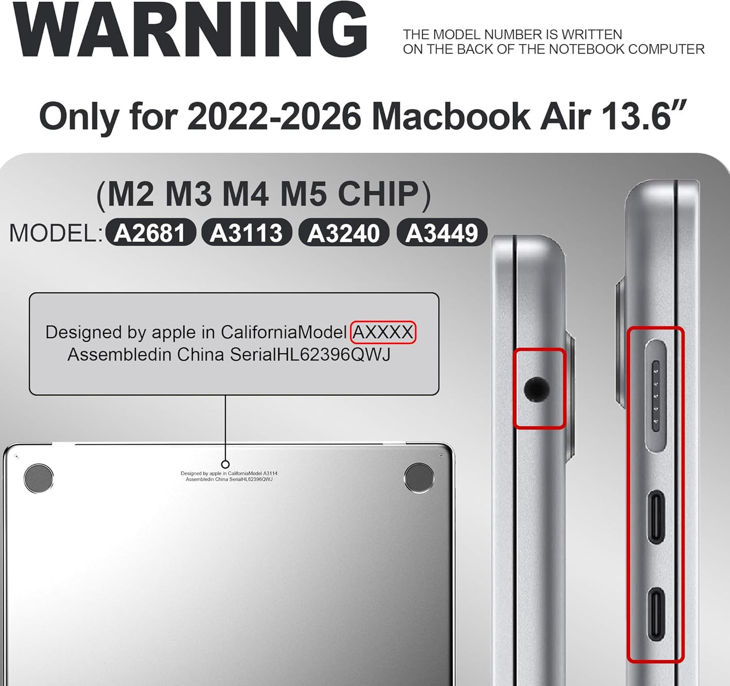 MacBook Air 13.6 Case Ultra Thin Protective Hard Shell Cover B0DQKZP1HH