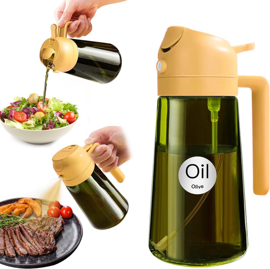 YARRAMATE 16oz Light‑Blocking Dark Green Oil Sprayer ‑ 2‑in‑1 Spray & Pour Bottle
