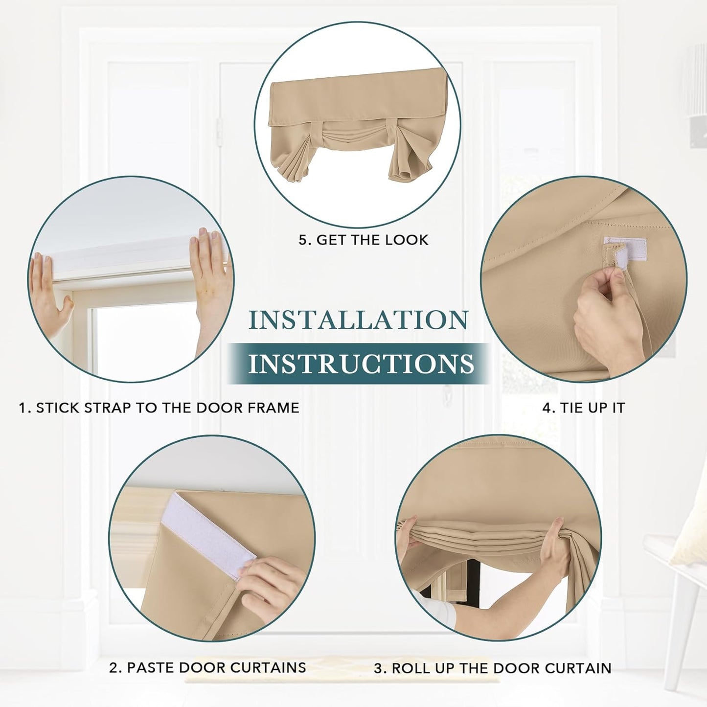 PONY DANCE French Door Blackout Curtain Thermal Insulated Panel