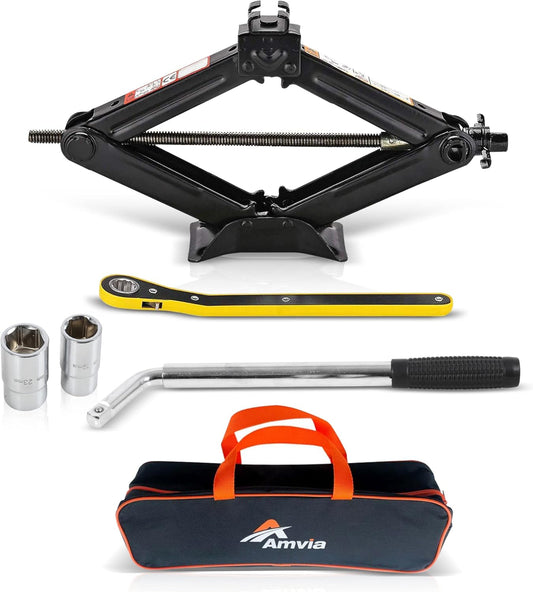 Heavy-Duty 1.5 Tonne Portable Scissor Jack Kit for Car – Emergency Tyre Change