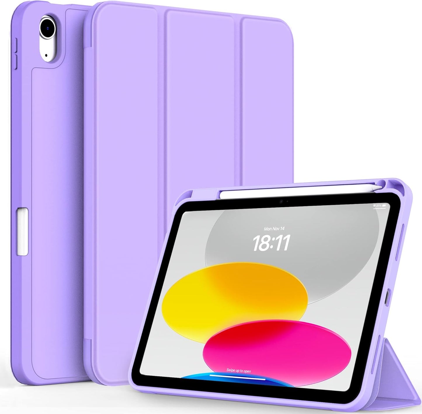 CACOE iPad 10th Gen 10.9 Case with Pencil Holder TPU Smart Cover