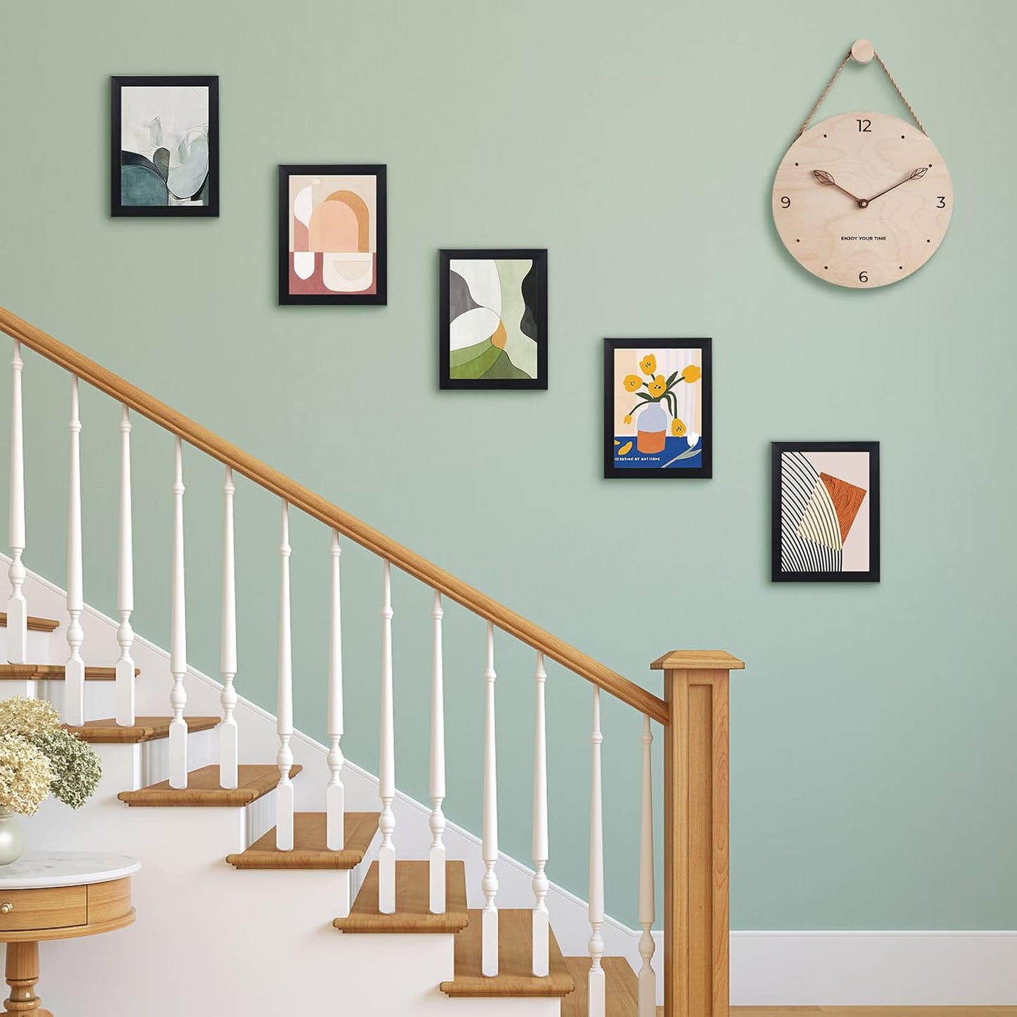 EXYGLO Black Photo Frames – Set of 7, 5×7″ / 13×18 cm, Wall or Tabletop Display