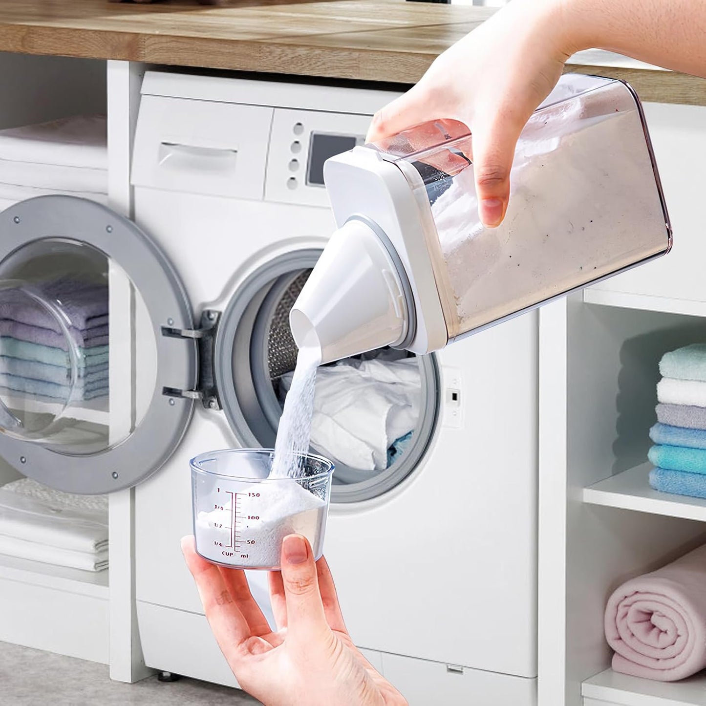 1900 ml Airtight Washing Powder & Food Storage Dispenser – Clear & Mess‑Free