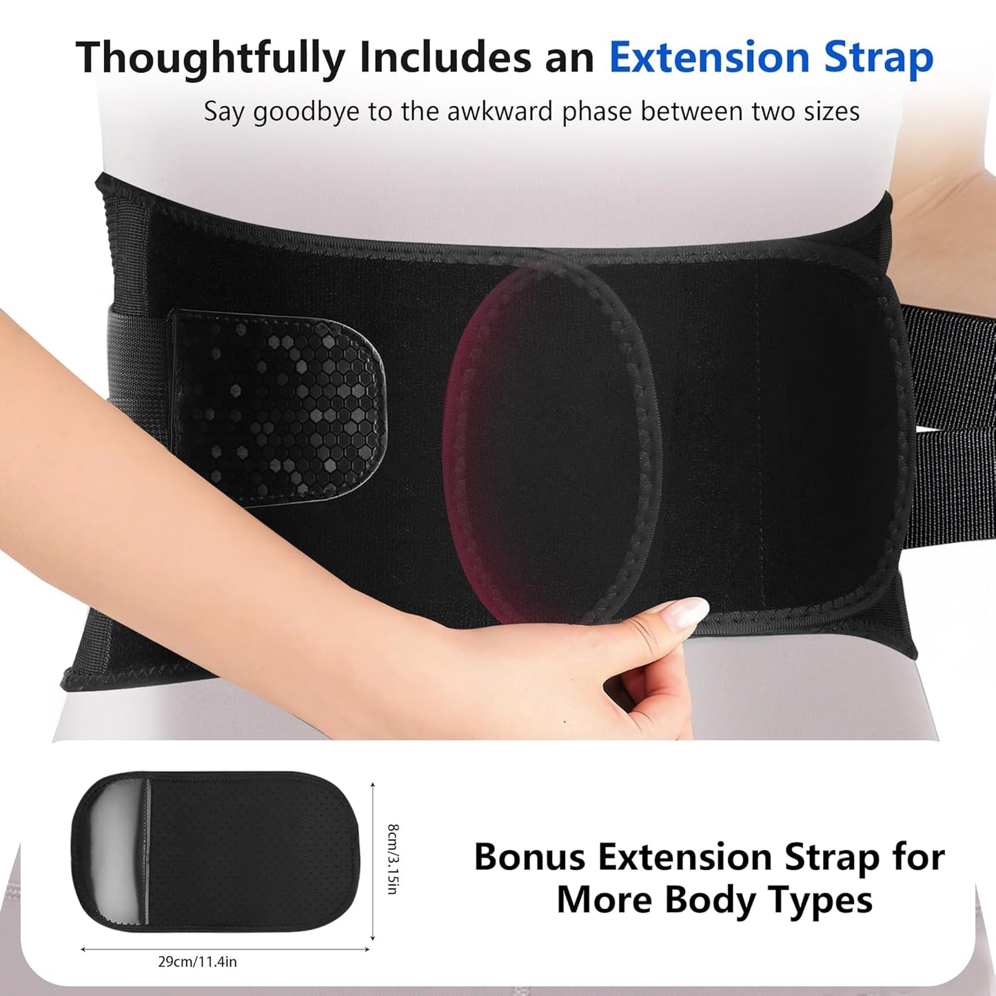 Lower Back Support Belt Pain Relief Brace Adjustable Lumbar Support Medium