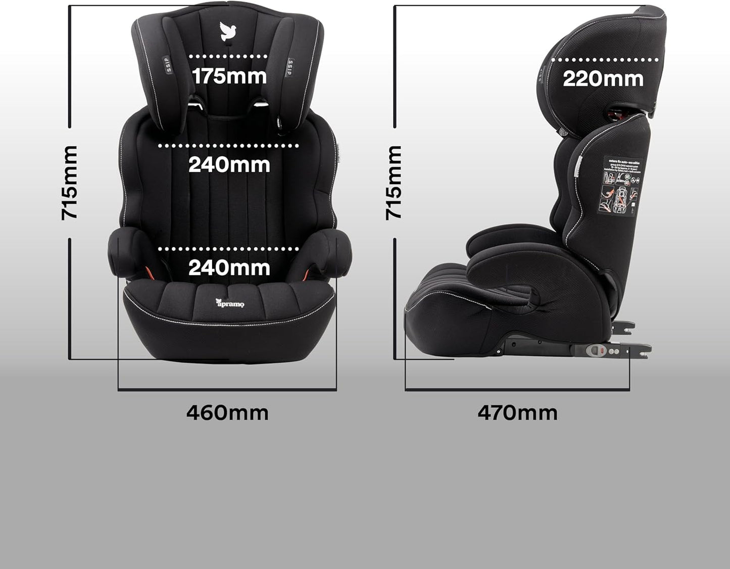 Apramo Ostara Fix Auto Eco High‑Back Booster Seat