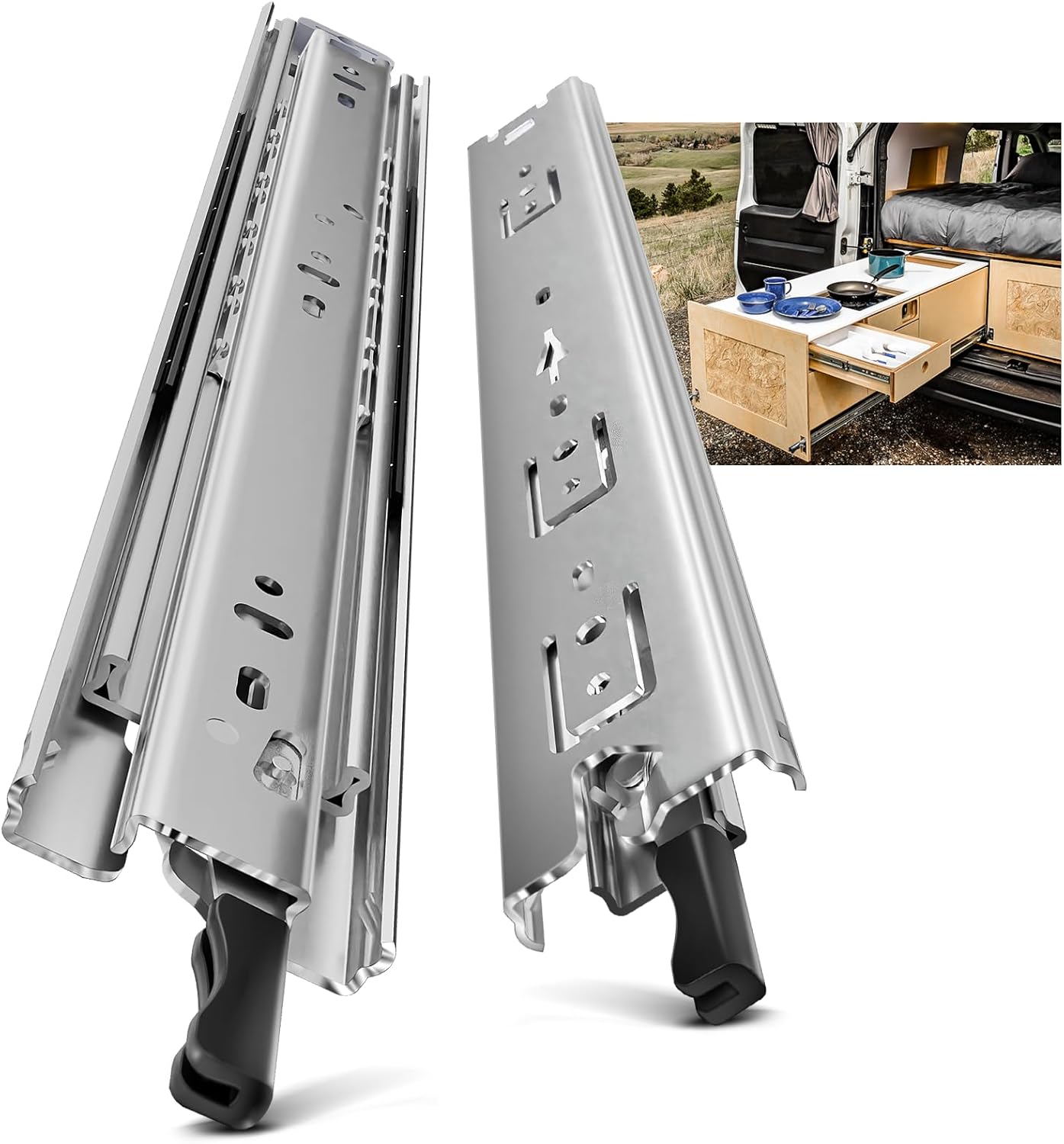 AOLISHENG Heavy Duty Drawer Runners Full Extension Ball Bearing Rails B095CP112L