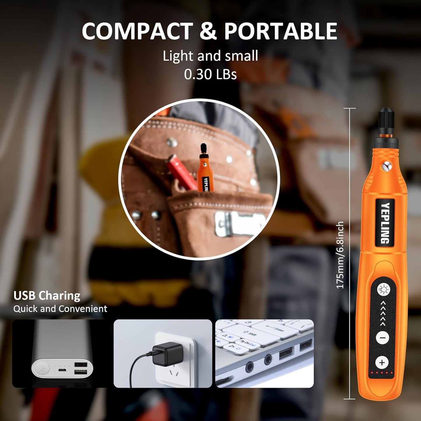 Wireless Rotary Tool 3.7V Mini Electric DIY Multi Tool Kit 40pcs