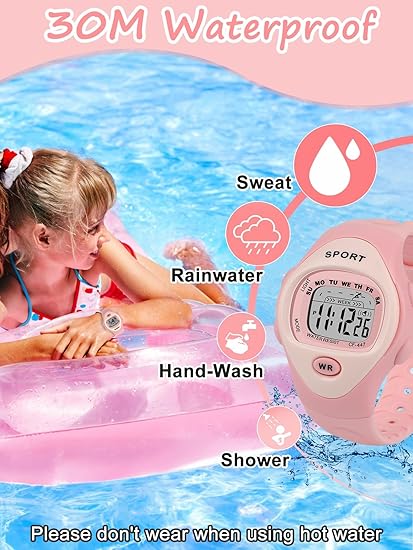 SOCICO Kids Digital Watch Waterproof LED Alarm Stopwatch