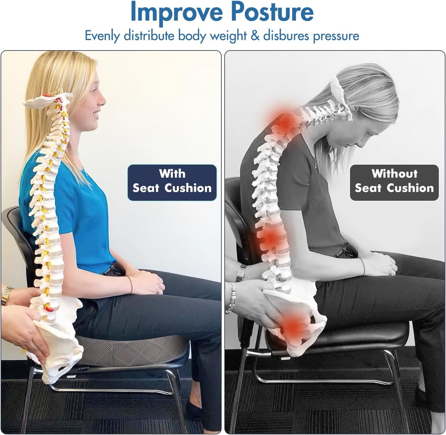 Gel Donut Cushion for Hemorrhoids & Tailbone Pain Relief