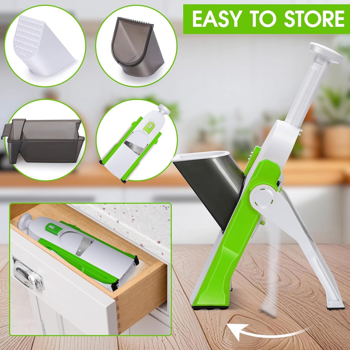 MASTERTOP Adjustable Mandoline Vegetable Slicer – Safe, 4‑Mode Cutter