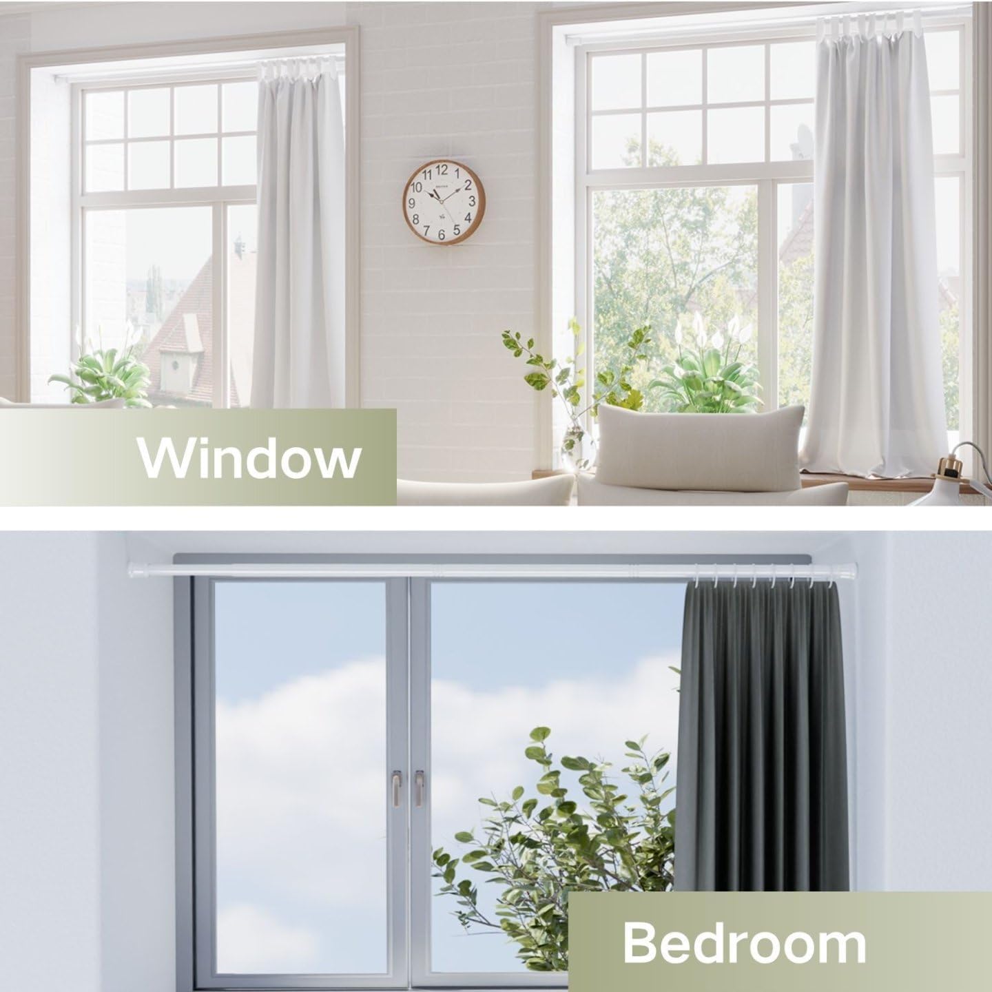 Extendable Shower Curtain Pole Telescopic Tension Rod No Drill 190-410cm