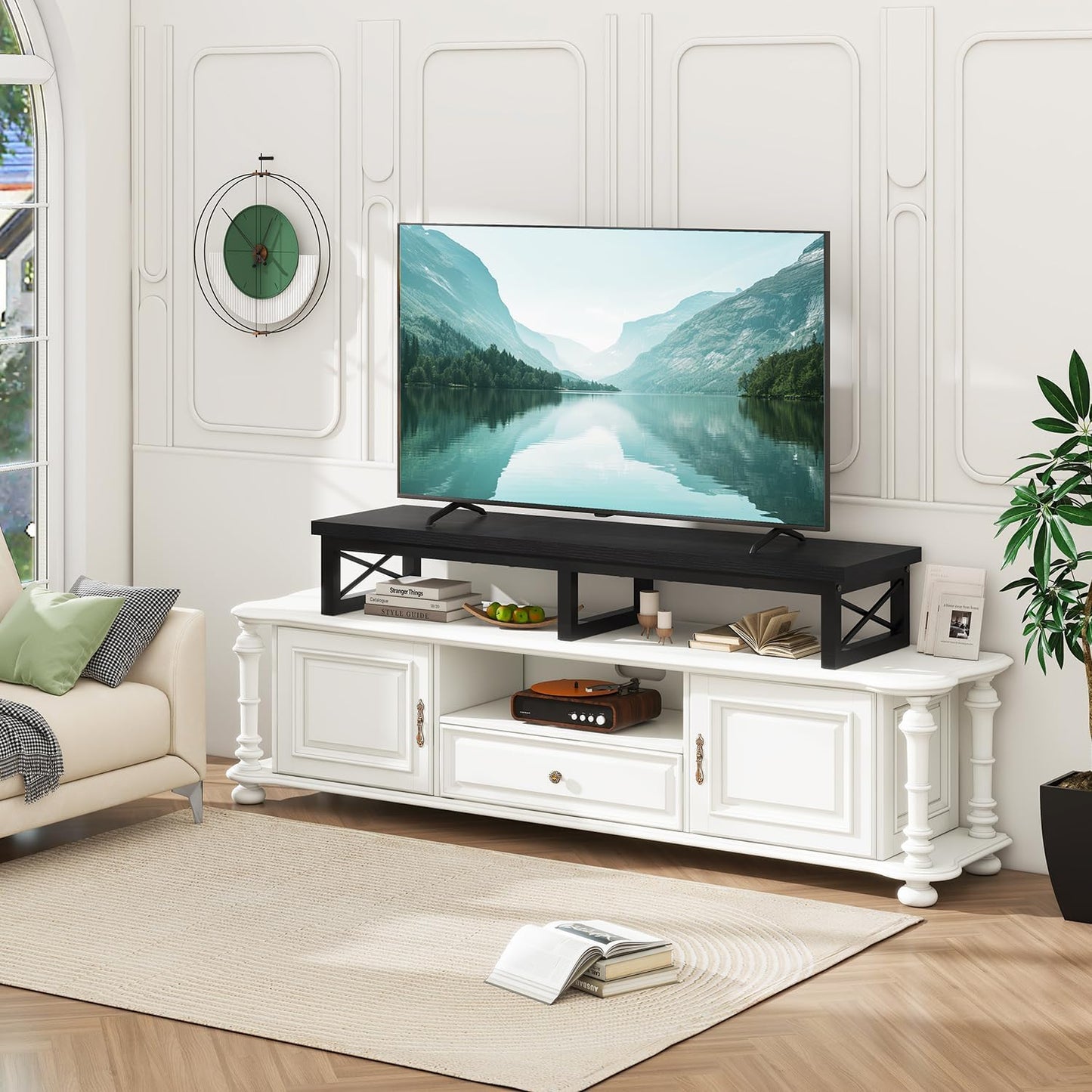IBUYKE 45" TV Riser Stand with Storage Shelf for 32-60" TVs - Black
