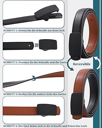 Kajeer Kids Reversible Belt Black Brown School Uniform PU Leather