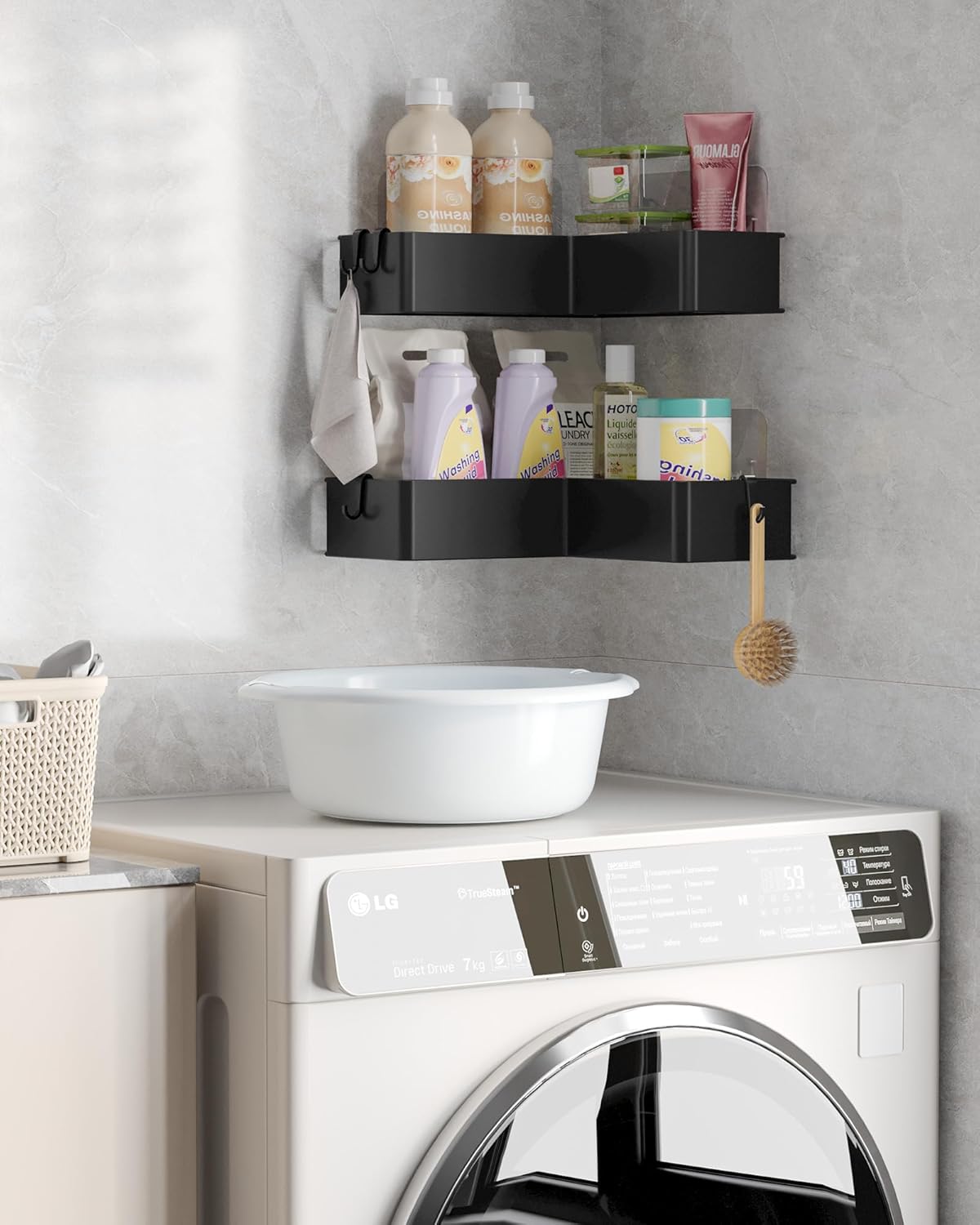 Kitsure Corner Shower Caddy 2 Pack Adhesive Bathroom Shelf Storage