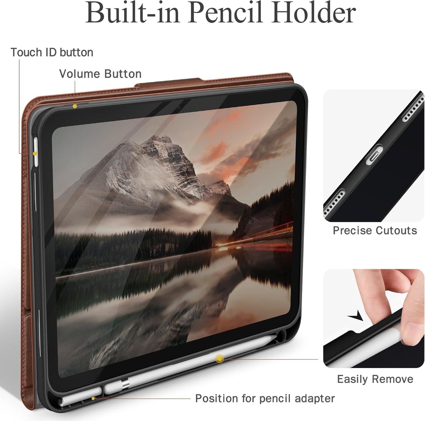 AUAUA iPad 10th/11th Gen Case Leather Stand Cover Pencil Holder