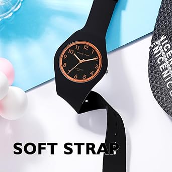 Ladies Waterproof Sports Watch Large Face Silicone Strap Burgundy