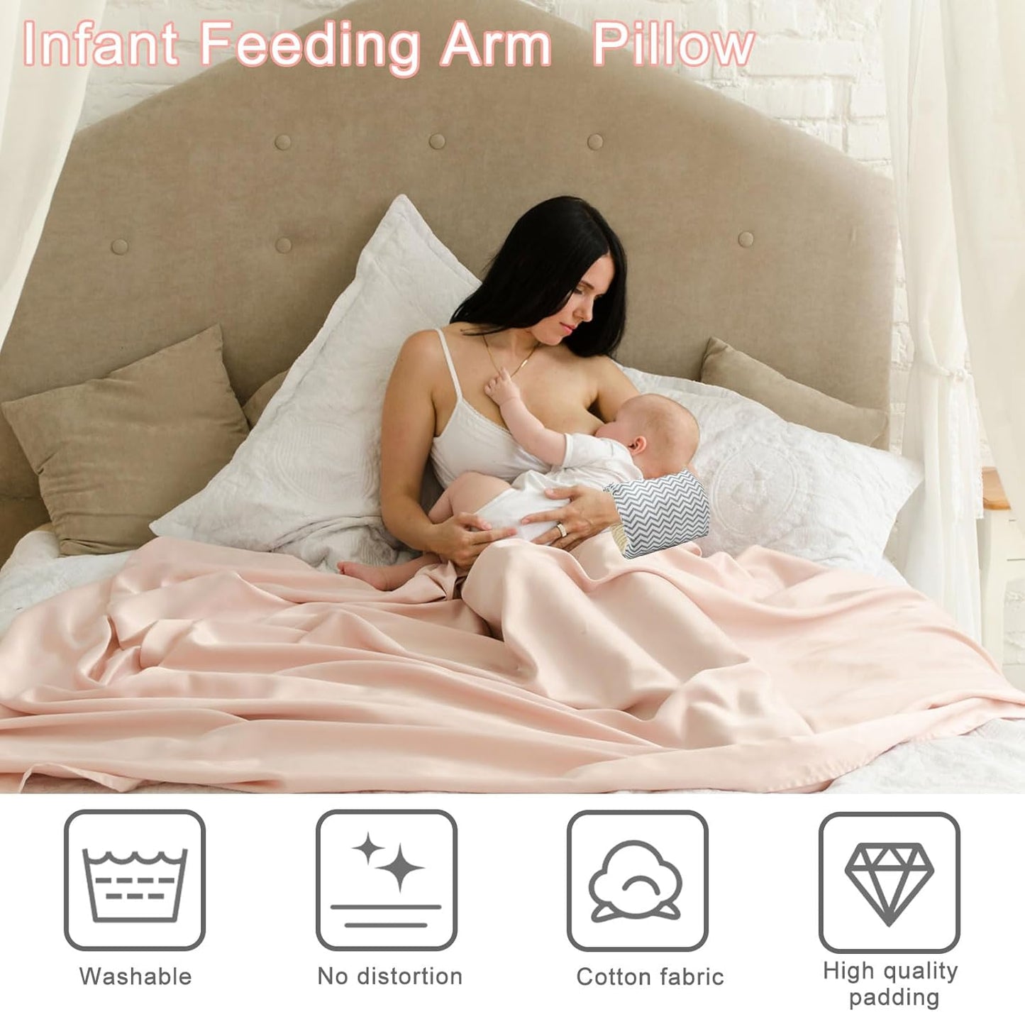 DAWRIS Nursing Pillow B0D1QLWBD4 – Ergonomic Cotton Baby Breastfeeding Cushion UK