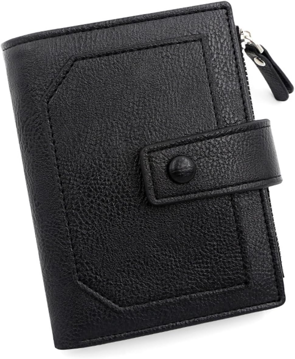 Mens Minimalist PU Leather Wallet Bifold Card Holder Zip Coin Pocket B0DPJZR5L3