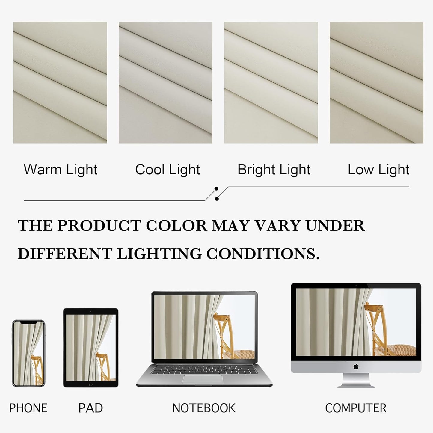 PONY DANCE Light Beige Thermal Eyelet Curtains Energy Saving Window B0DXFJYKQS