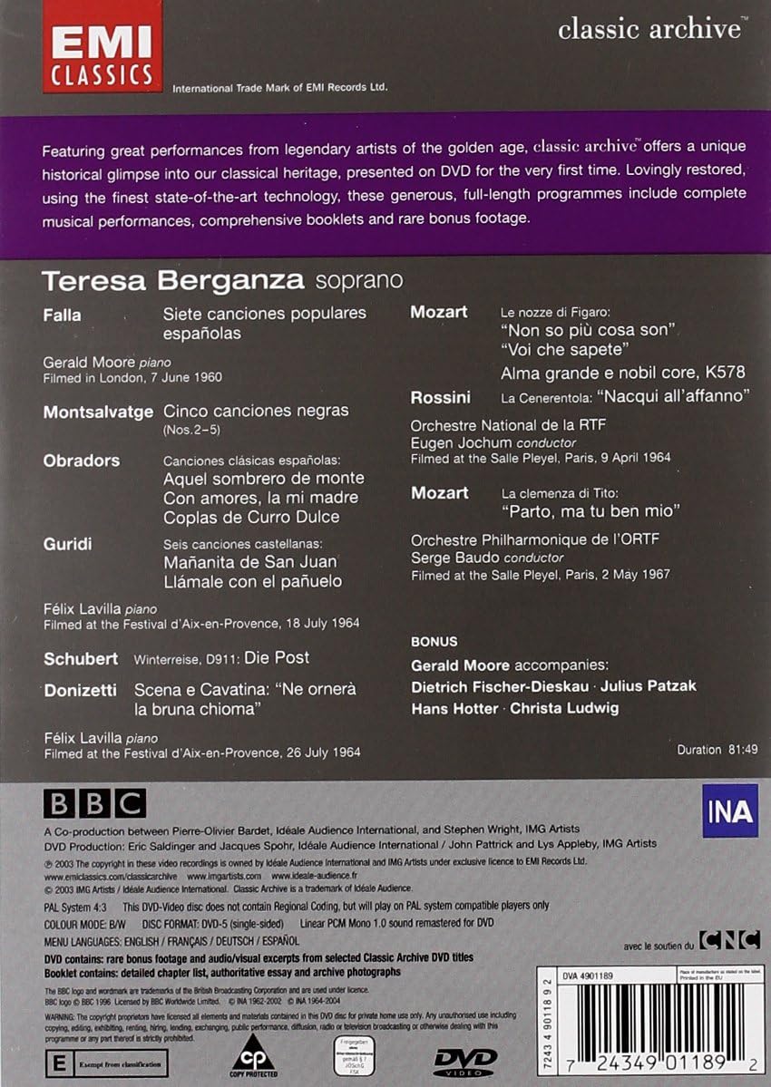 Teresa Berganza Classic Archive Opera Performance DVD