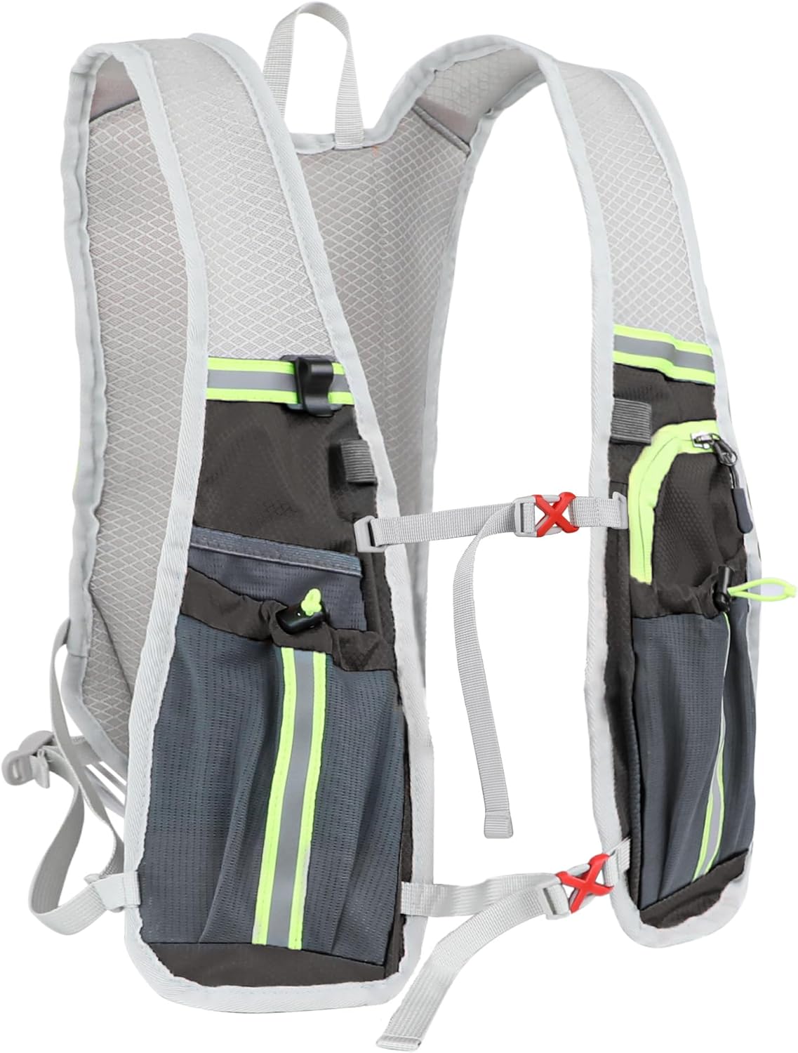Nepfaivy Lightweight Reflective Running Hydration Vest – 290 g, 6 Pockets, Adjustable