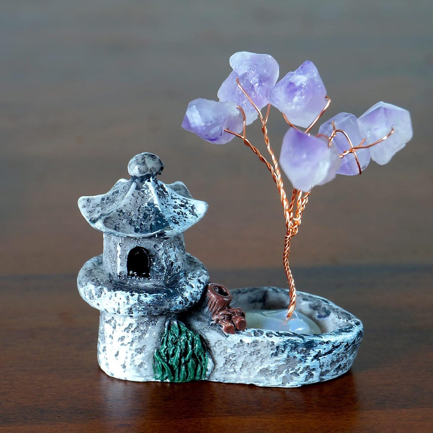 Healing Crystal Amethyst Tree of Life Bonsai Ornament Desk Decor