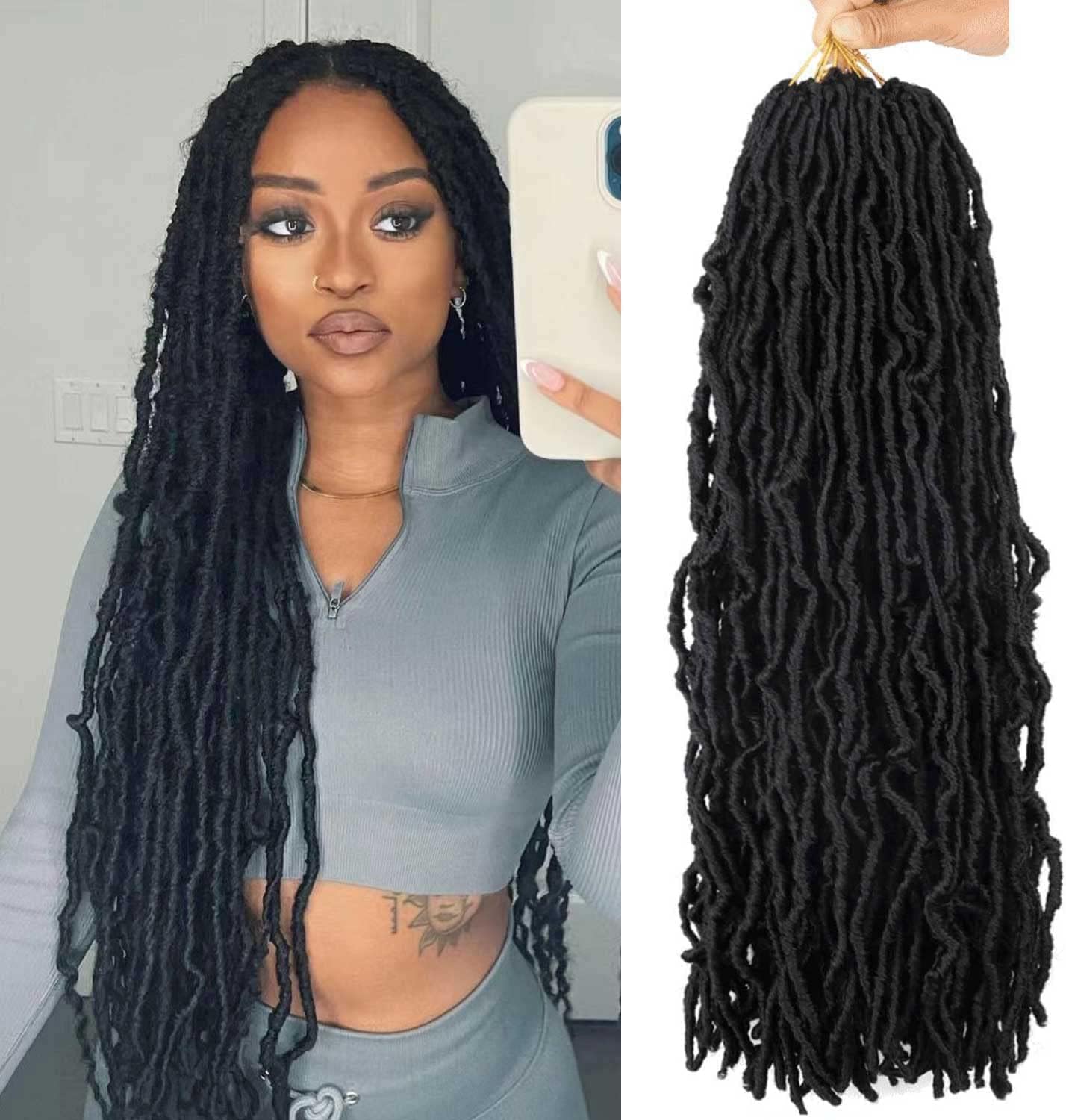 Crochet Pre Looped Goddess Box Braids Synthetic Hair Extensions