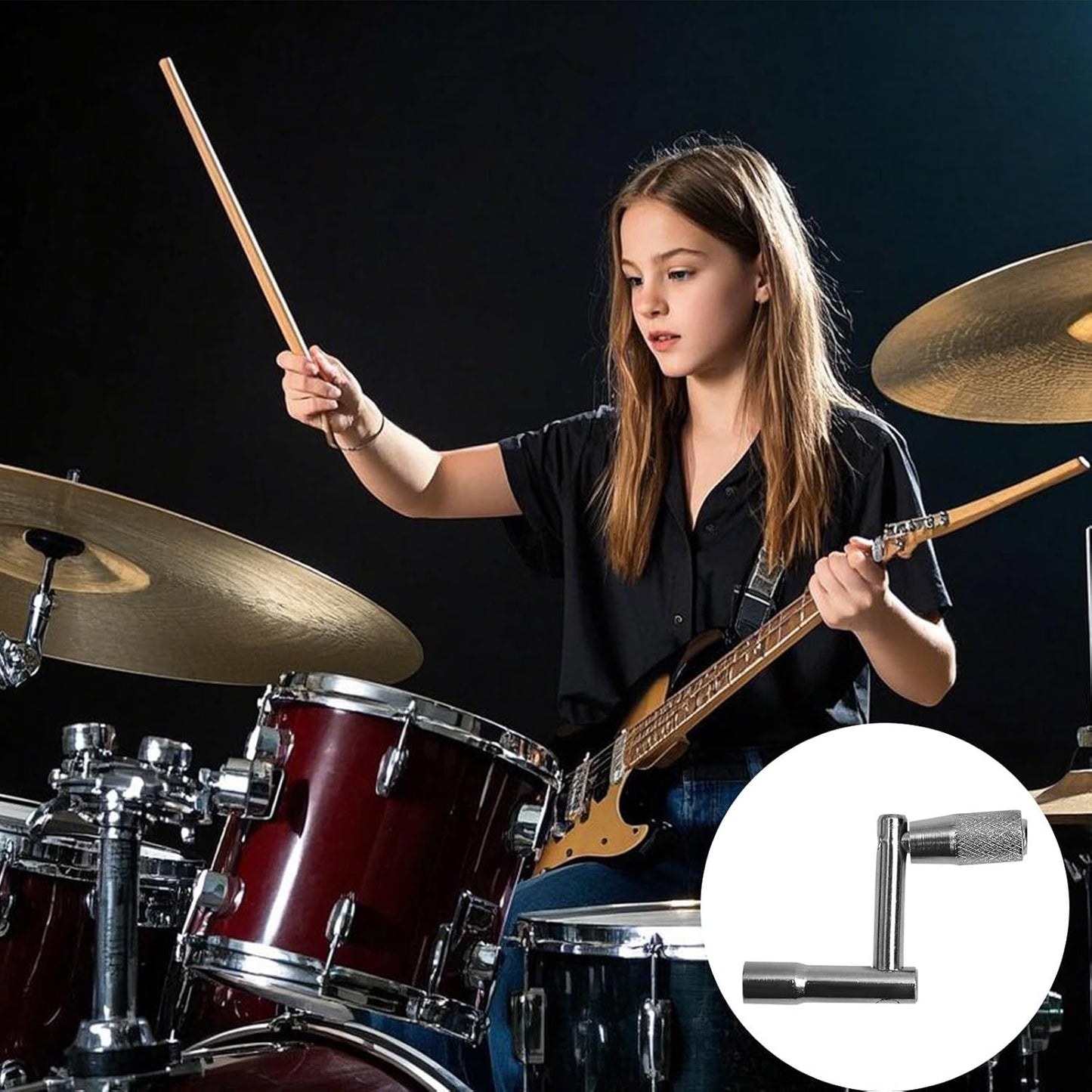 BOXOB Drum Key Drill Bit Set 8pcs Square Lug Drum Tuning Tool