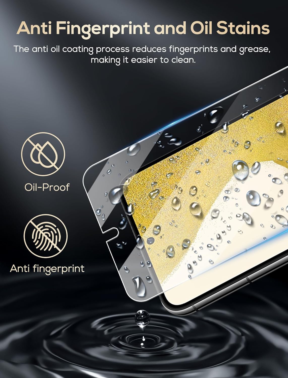 Rvciby Tempered Glass Screen Protector Bubble Free Anti Scratch