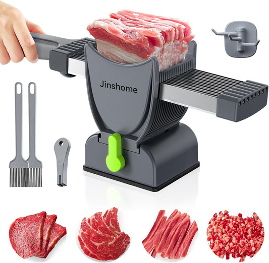 Jinshome Manual Meat Slicer & Cleaver Knife Set 17‑in‑1 | Stainless Steel Kitchen