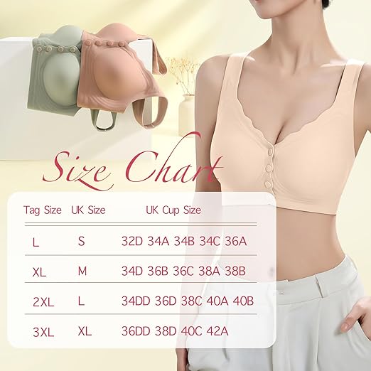 Wireless Post Surgery Bra 2pk Front Closure Seamless Support Comfort 3XL