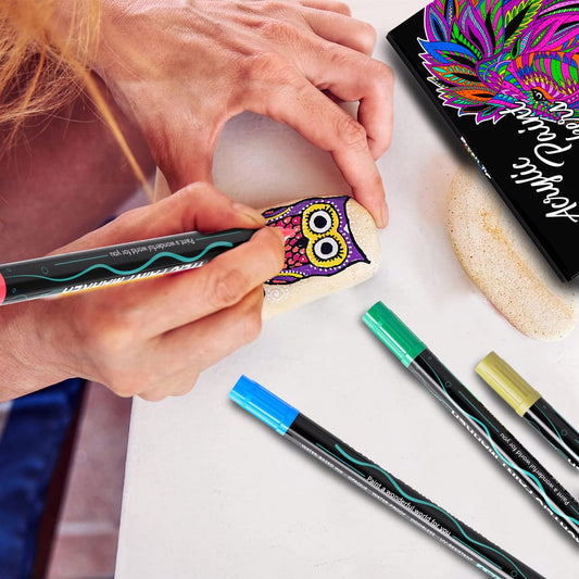 Sonlaryin 48-Colour Dual-Tip Acrylic Paint Pens Set for Multi-Surface Art