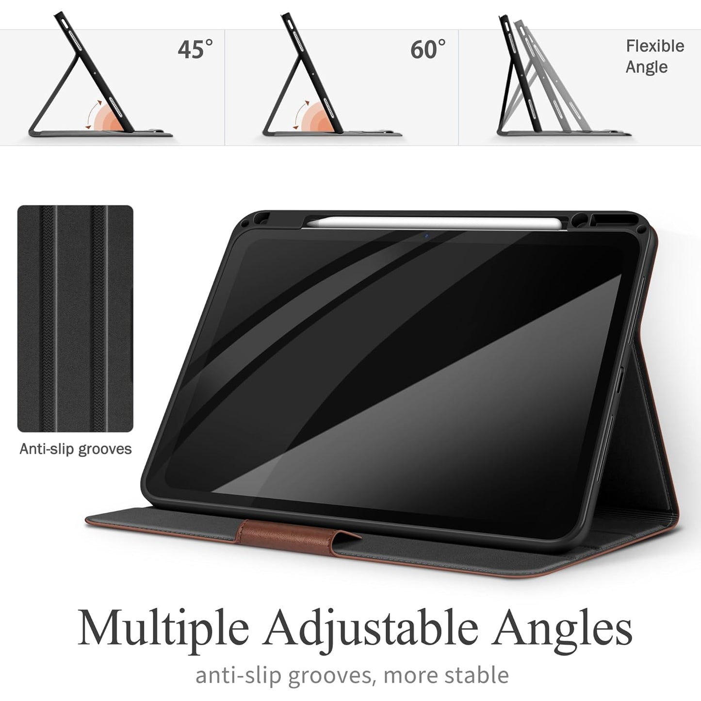 iPad Air 13" 2024 M2 Case with Pencil Holder Stand Magnetic Cover