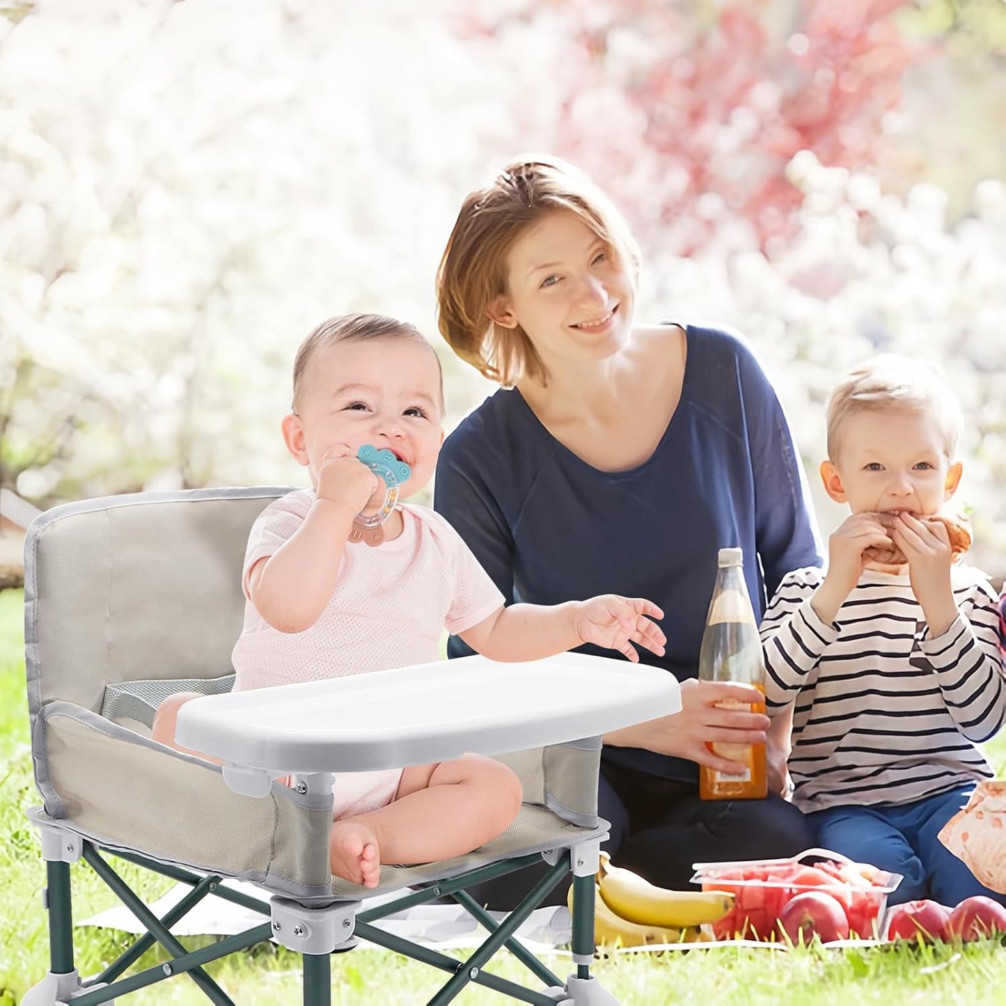 Portable Folding Baby Highchair with Tray Travel Booster Seat