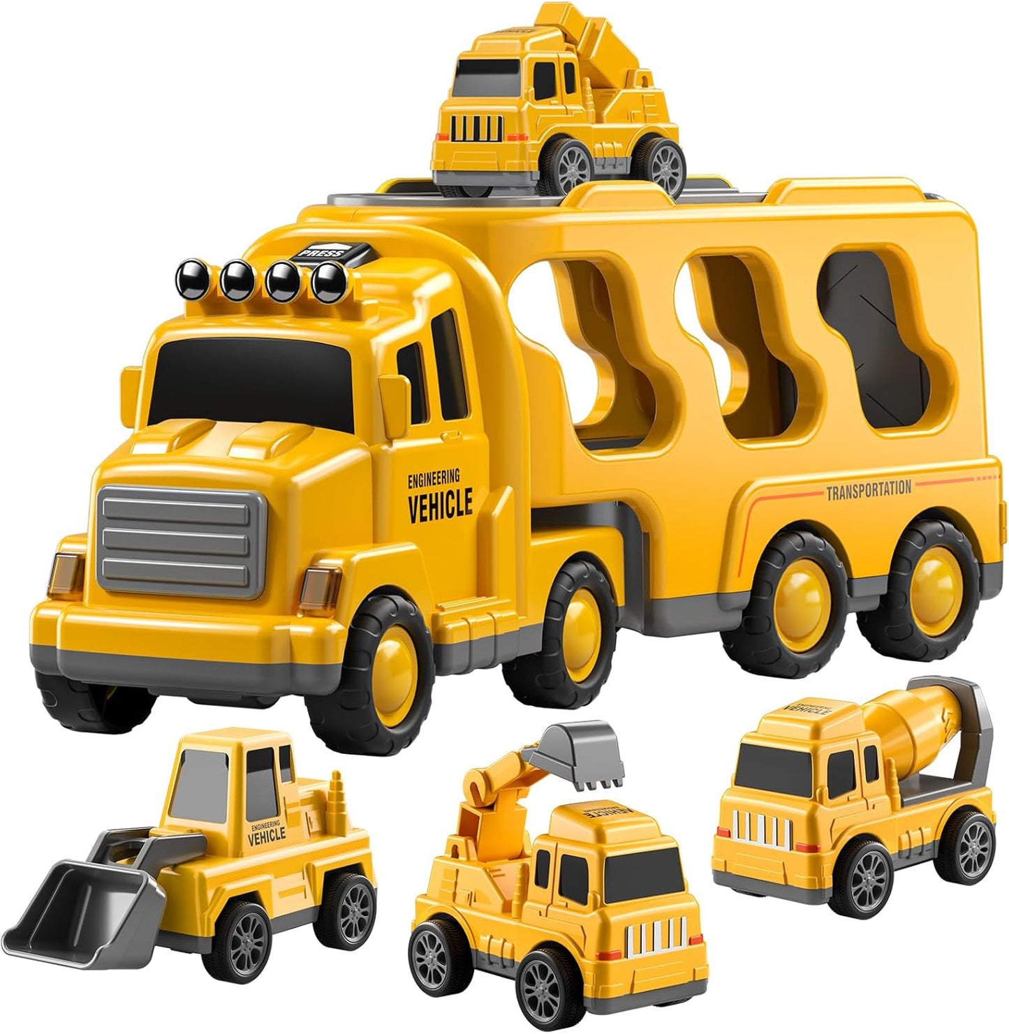 Kids Construction Truck Toy Set Engineering Vehicles Play Set