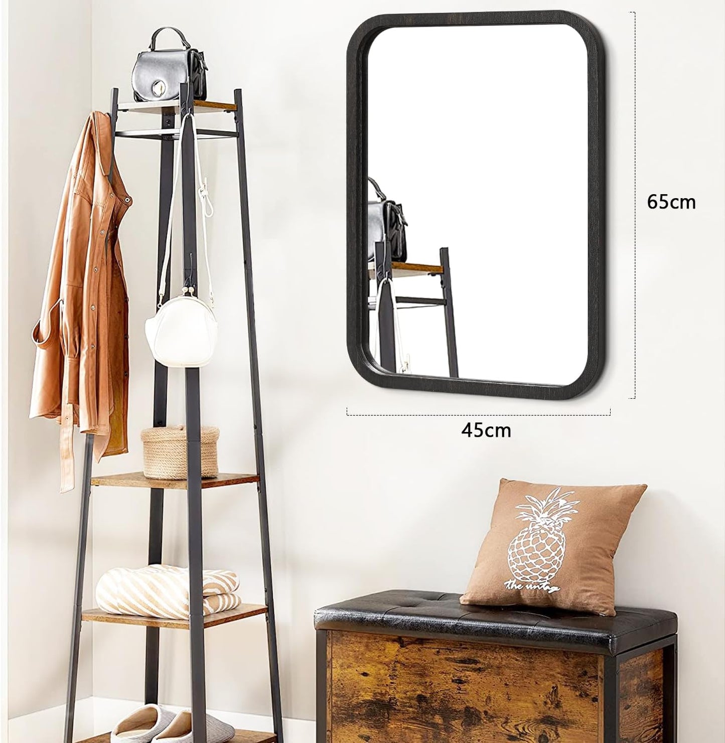 AOAOPQ Bathroom Mirror 18x26 Inch Wood Brown Farmhouse Wall Mirror