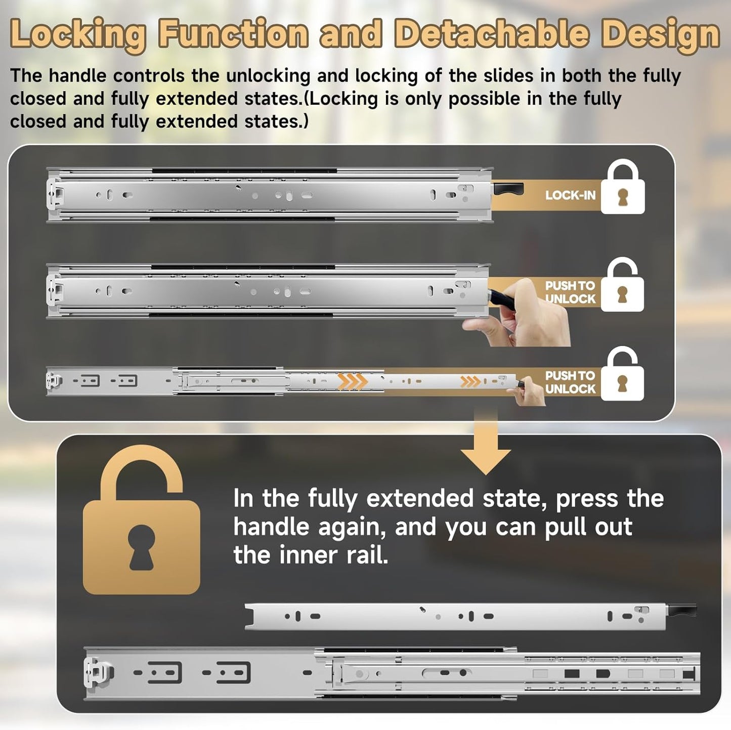 AOLISHENG Heavy Duty Drawer Runners Full Extension Ball Bearing Rails B095CP112L