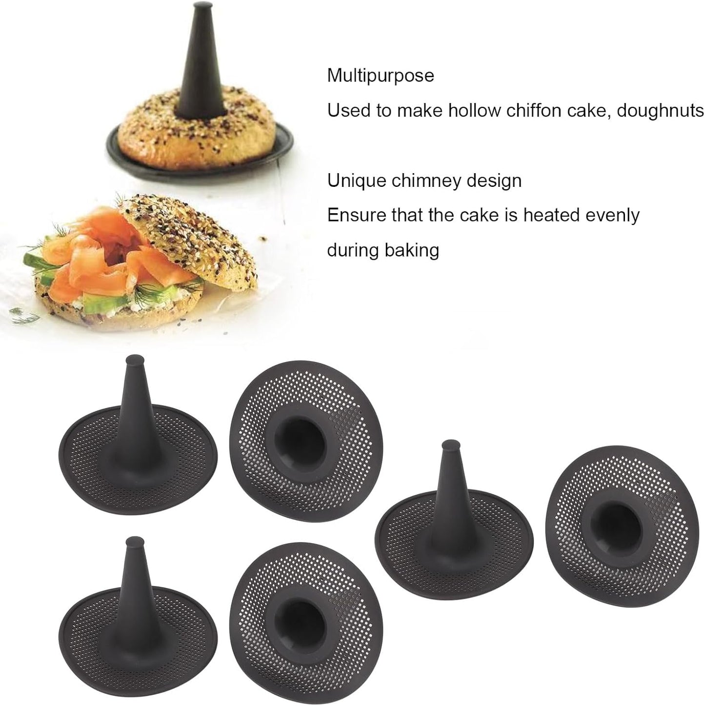 Aoveew Chimney Chiffon Cake Silicone Baking Mould Non Stick