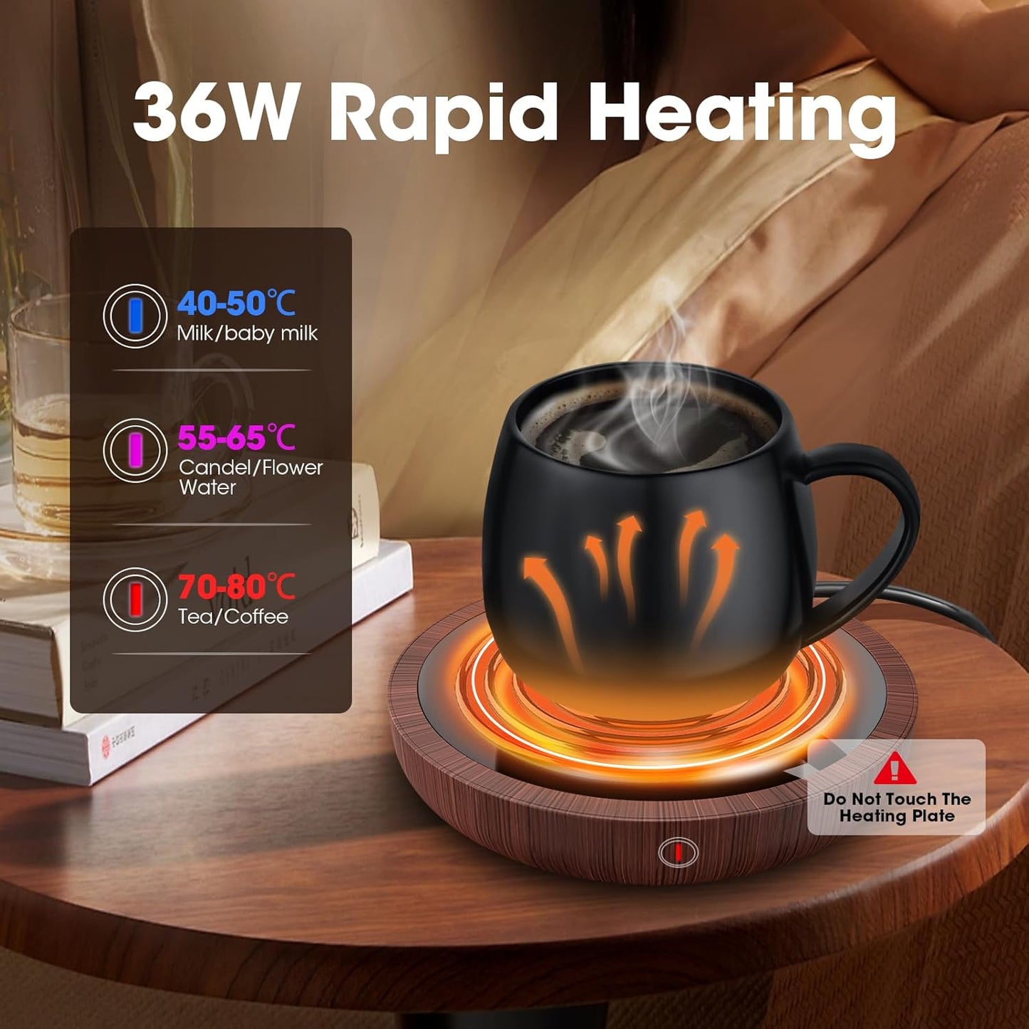 Electric Mug Warmer Coffee Cup Heater Desk Temperature Control USB MW401