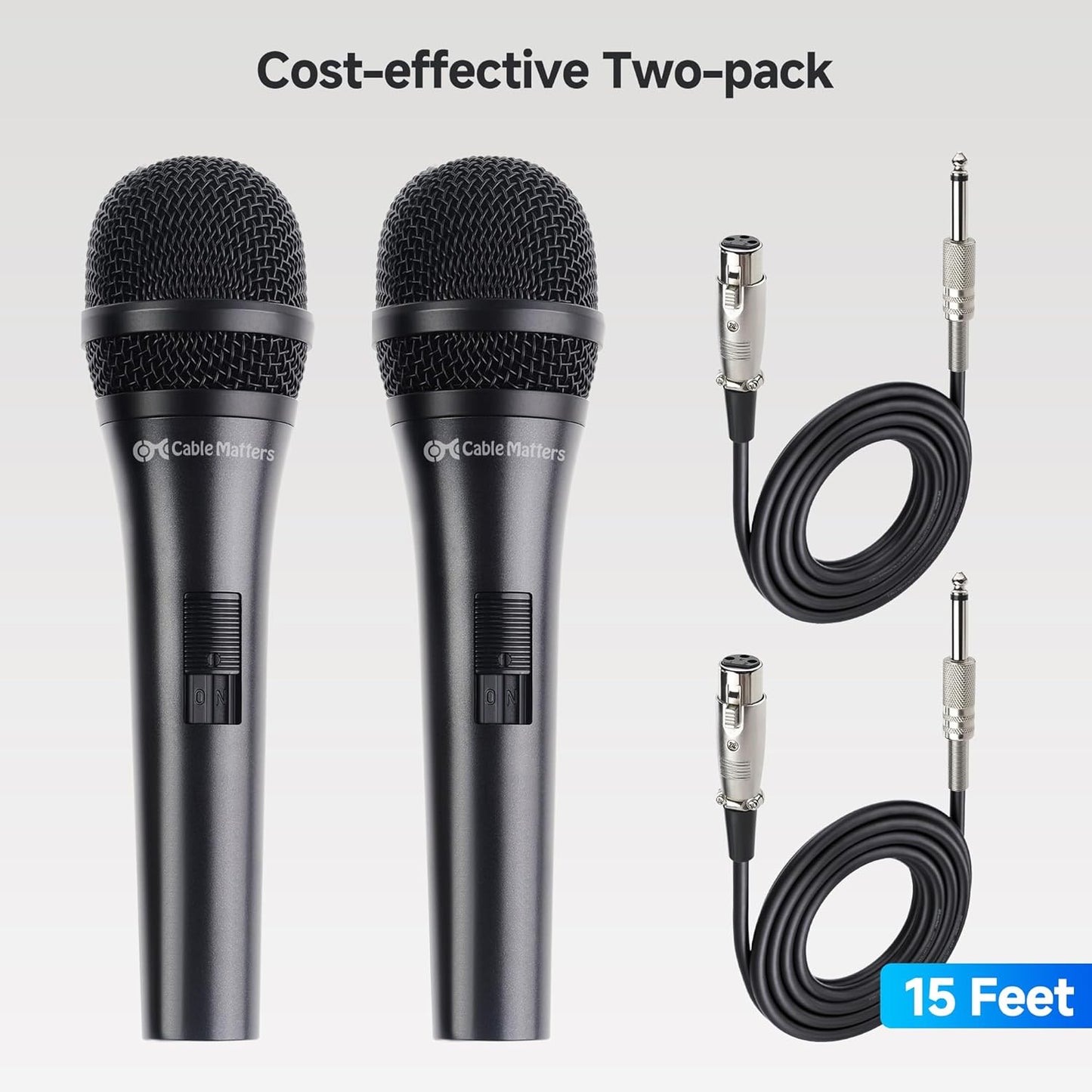 Cable Matters 2-Pack Cardioid Dynamic Vocal Microphones