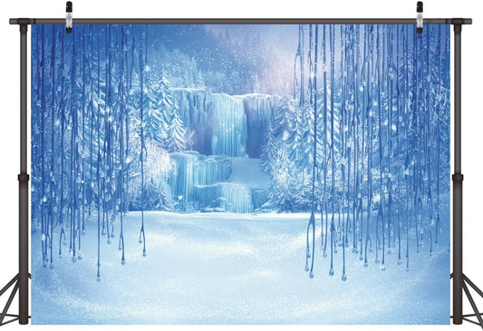 8×6ft Winter Wonderland Snow & Ice Backdrop ‑ Photography Studio / Christmas Scene