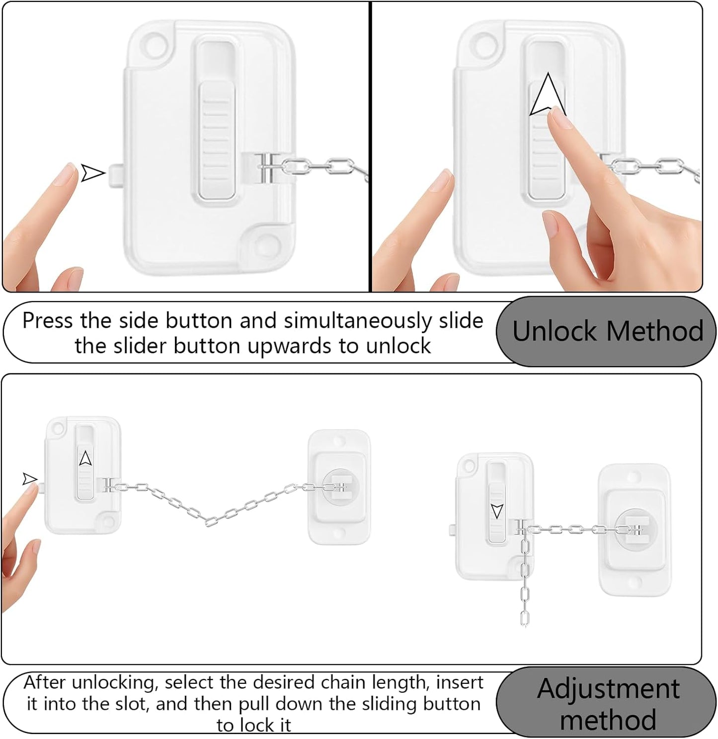 Adjustable Window Restrictor Lock Self Adhesive No Drill Security B0F84447Q8