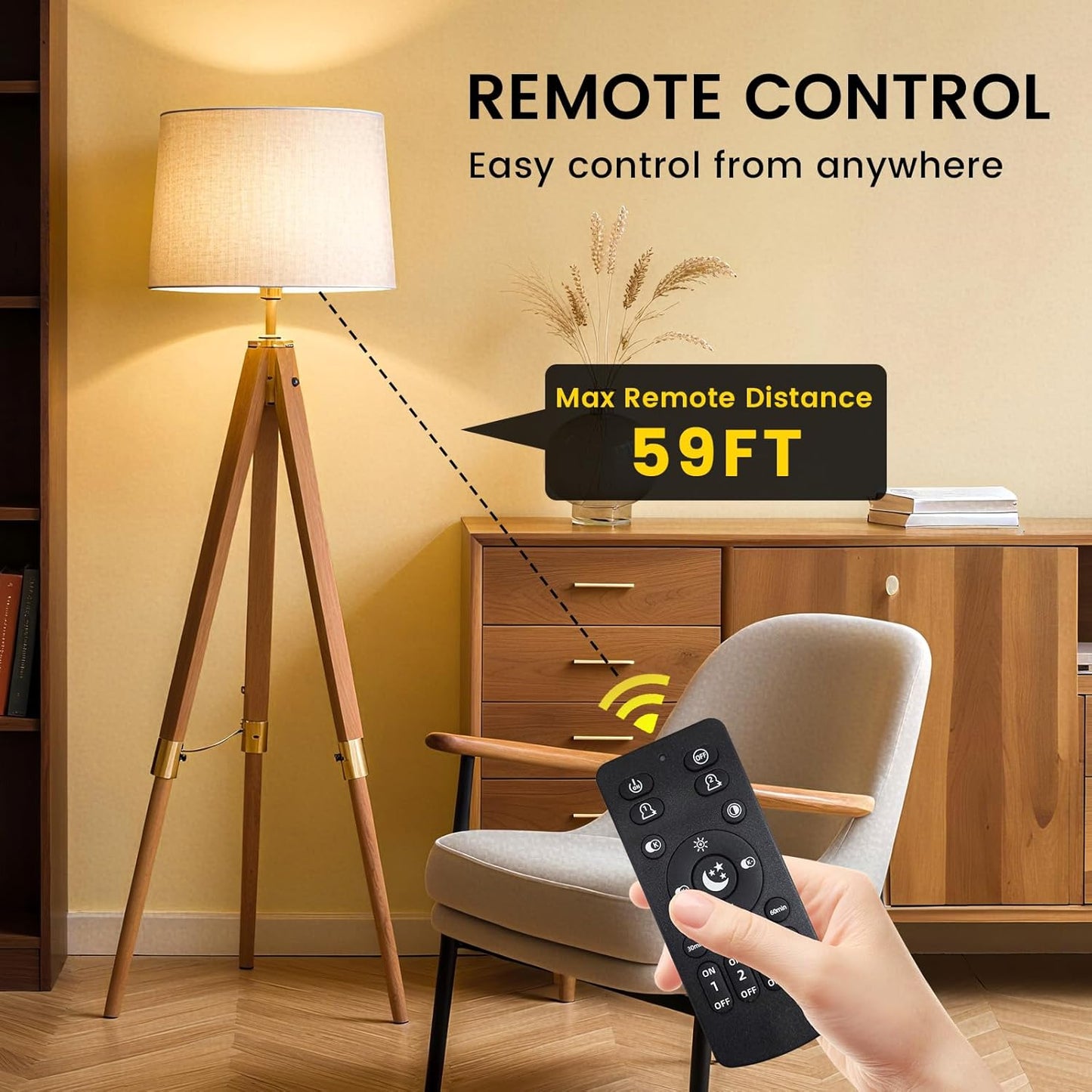 B22 LED Dimmable Light Bulb Remote Stepless 3000K-6000K A70